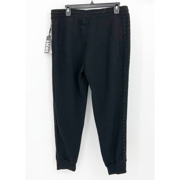 DKNY SPORT Womens Relaxed Joggers Medium Black Pants Embellished NWT - Picture 8 of 16